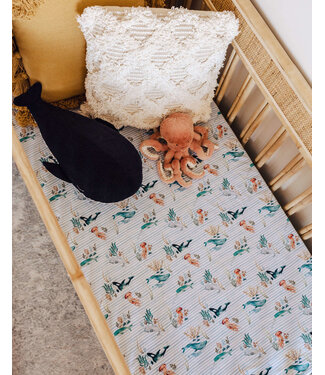 Snuggle Hunny Fitted Cot Sheet Whale