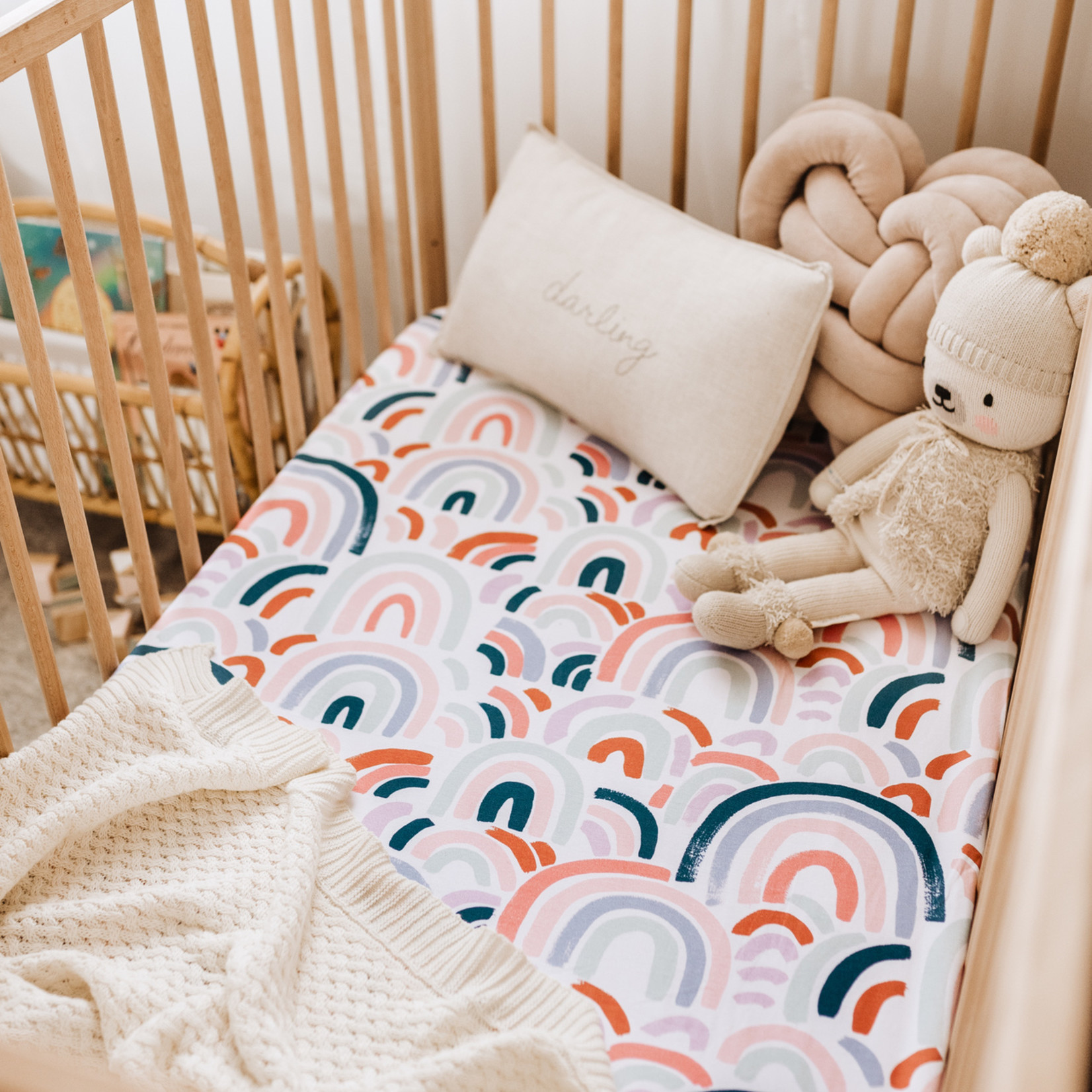 Snuggle Hunny Fitted Cot Sheet Rainbow Baby