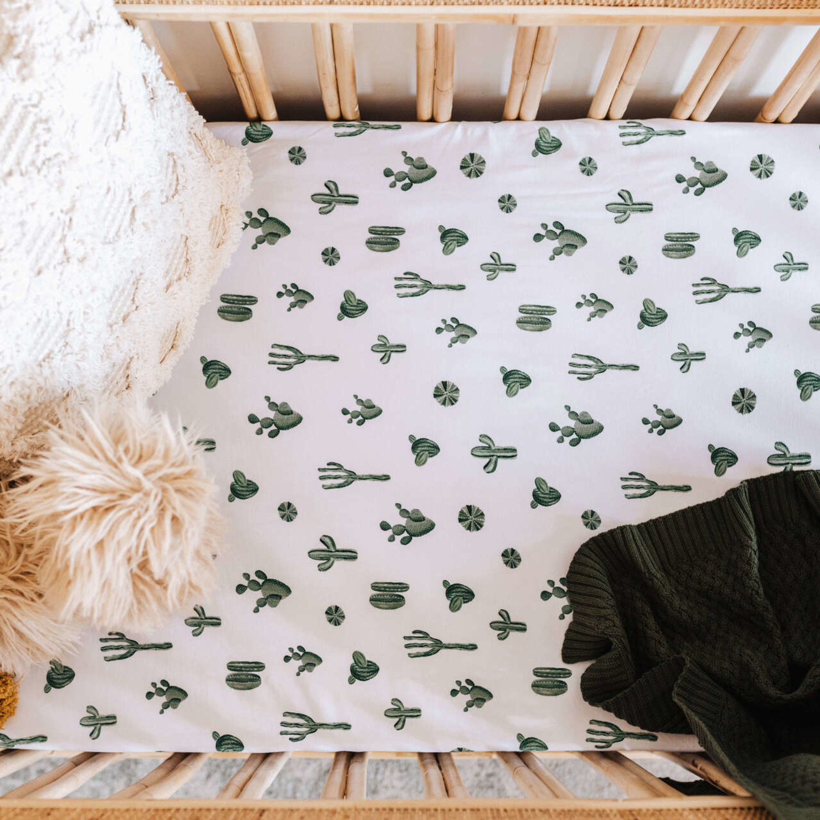 Snuggle Hunny Fitted Cot Sheet Cactus
