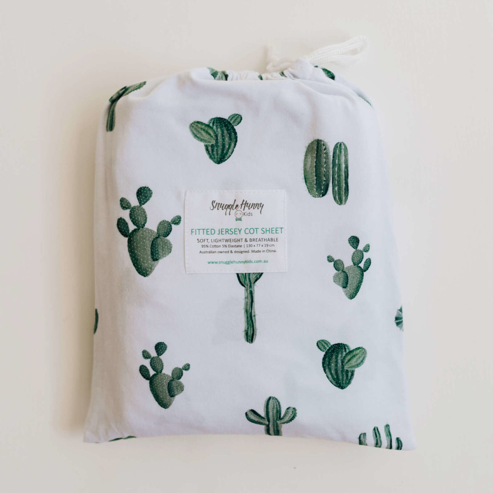 Snuggle Hunny Fitted Cot Sheet Cactus