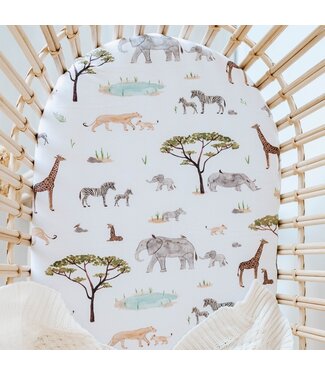 Snuggle Hunny Bassinet Sheet / Change Pad Cover-Safari