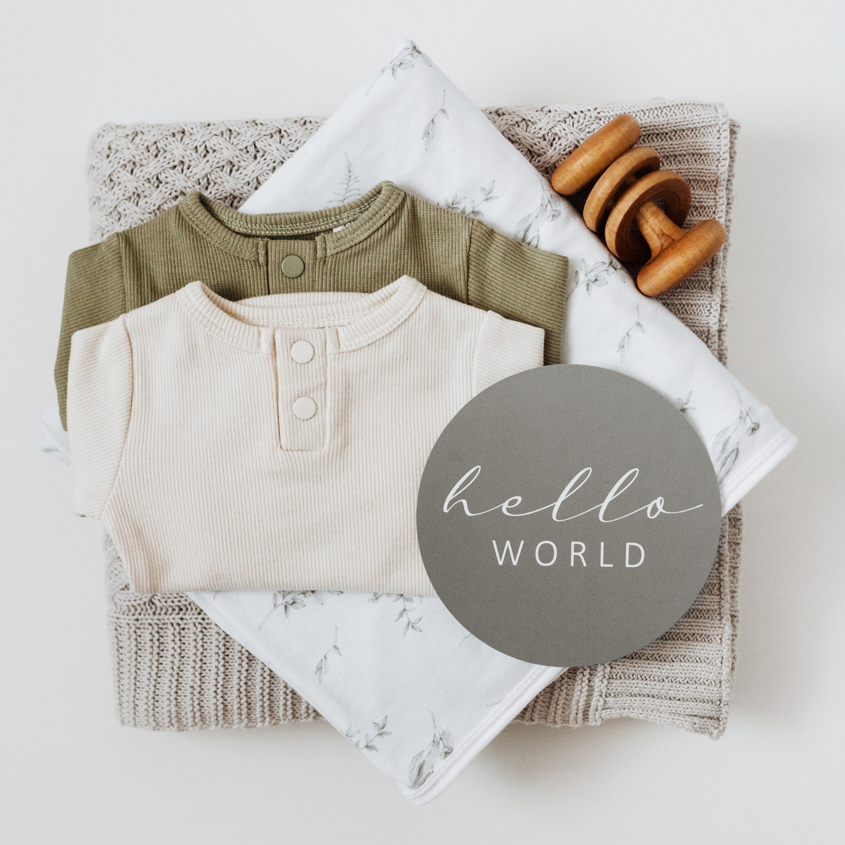 Snuggle Hunny Baby Jersey Wrap & Beanie Set-Silver Gum
