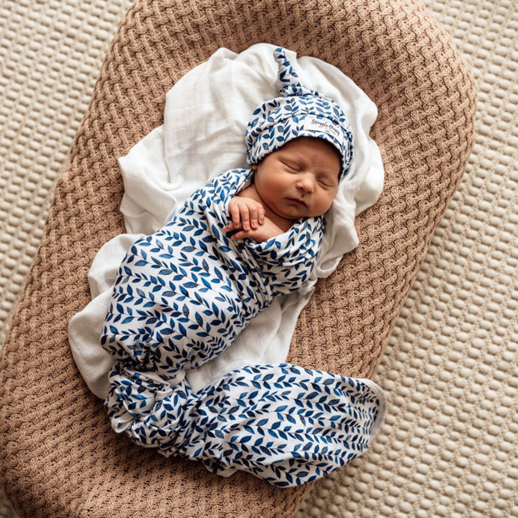 Snuggle Hunny Baby Jersey Wrap & Beanie Set-Nightshade