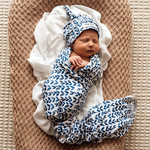 Snuggle Hunny Baby Jersey Wrap & Beanie Set-Nightshade