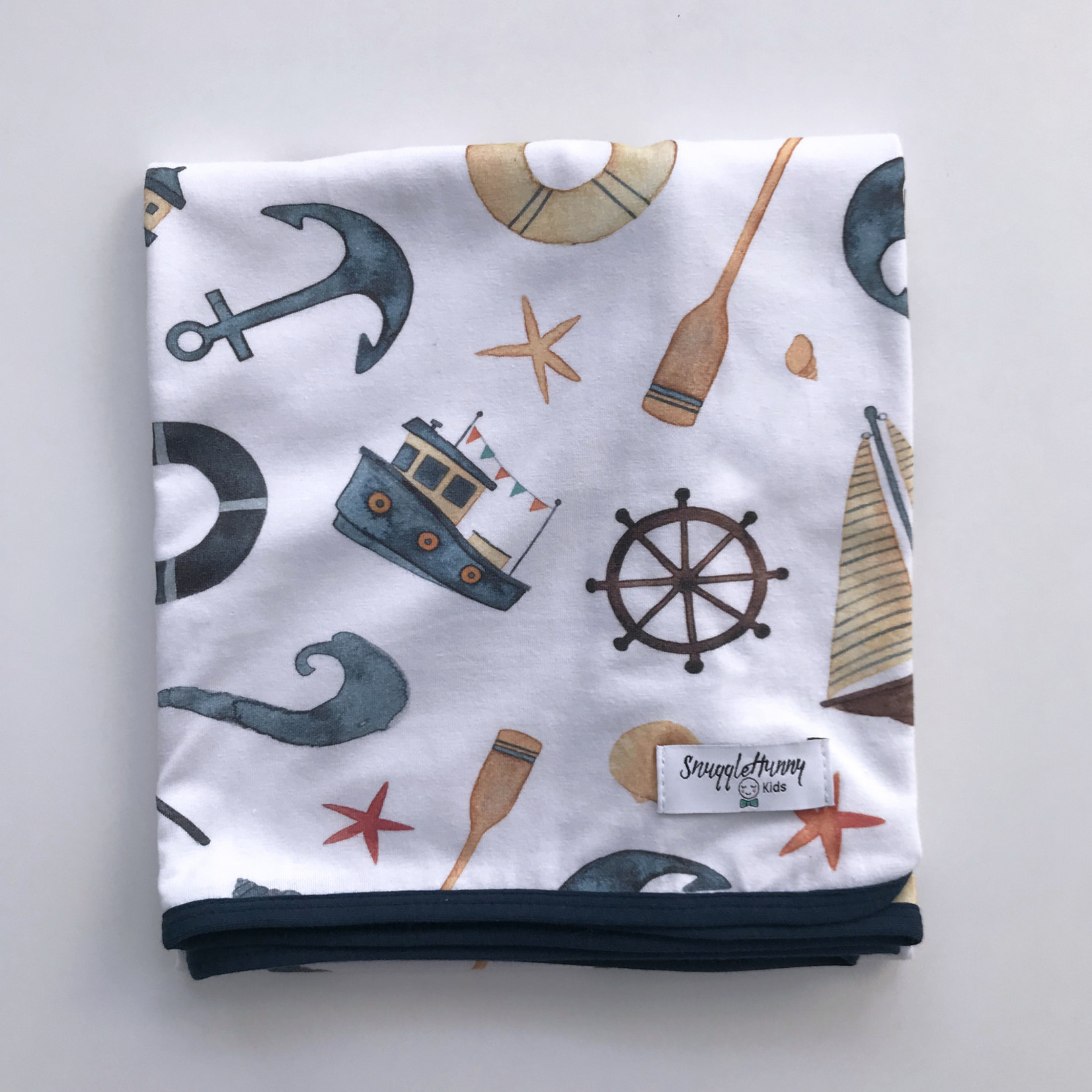 Snuggle Hunny Baby Jersey Wrap & Beanie Set-Shipwreck