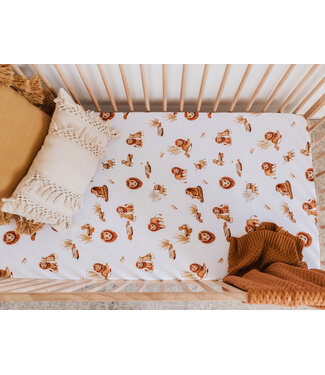 Snuggle Hunny Fitted Cot Sheet-Lion