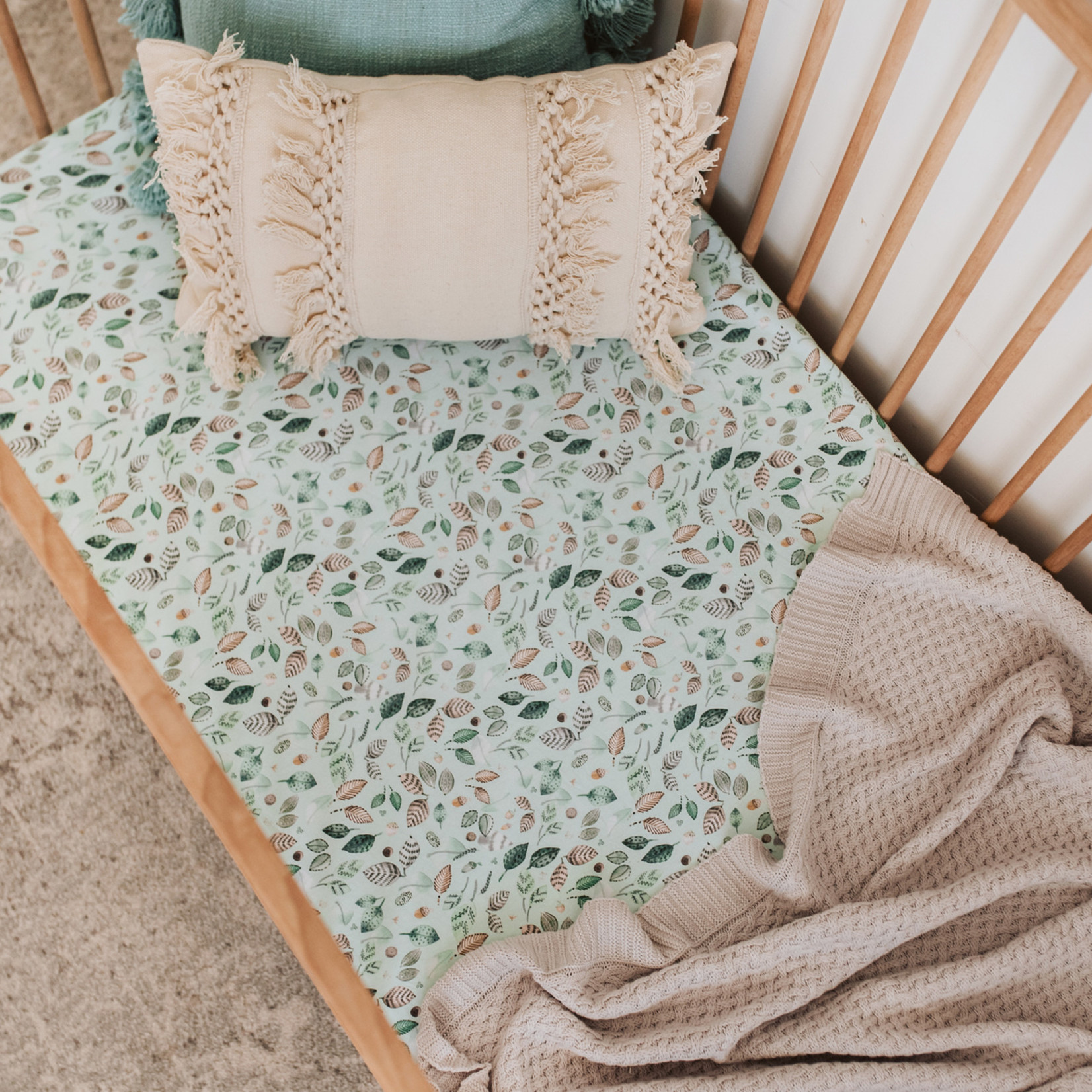 Snuggle Hunny Fitted Cot Sheet-Daintree