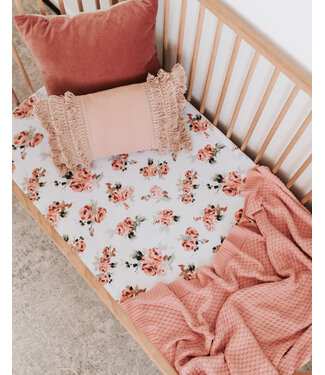 Snuggle Hunny Fitted Cot Sheet-Rosebud