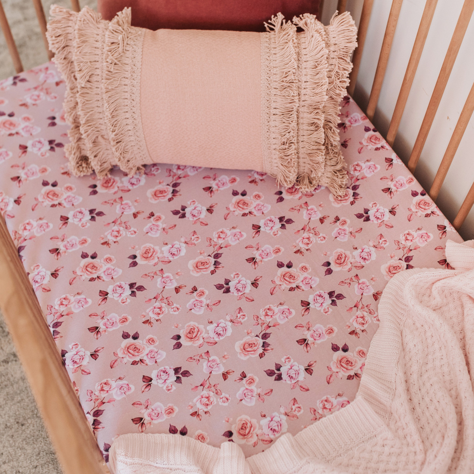 Snuggle Hunny Fitted Cot Sheet-Blossom