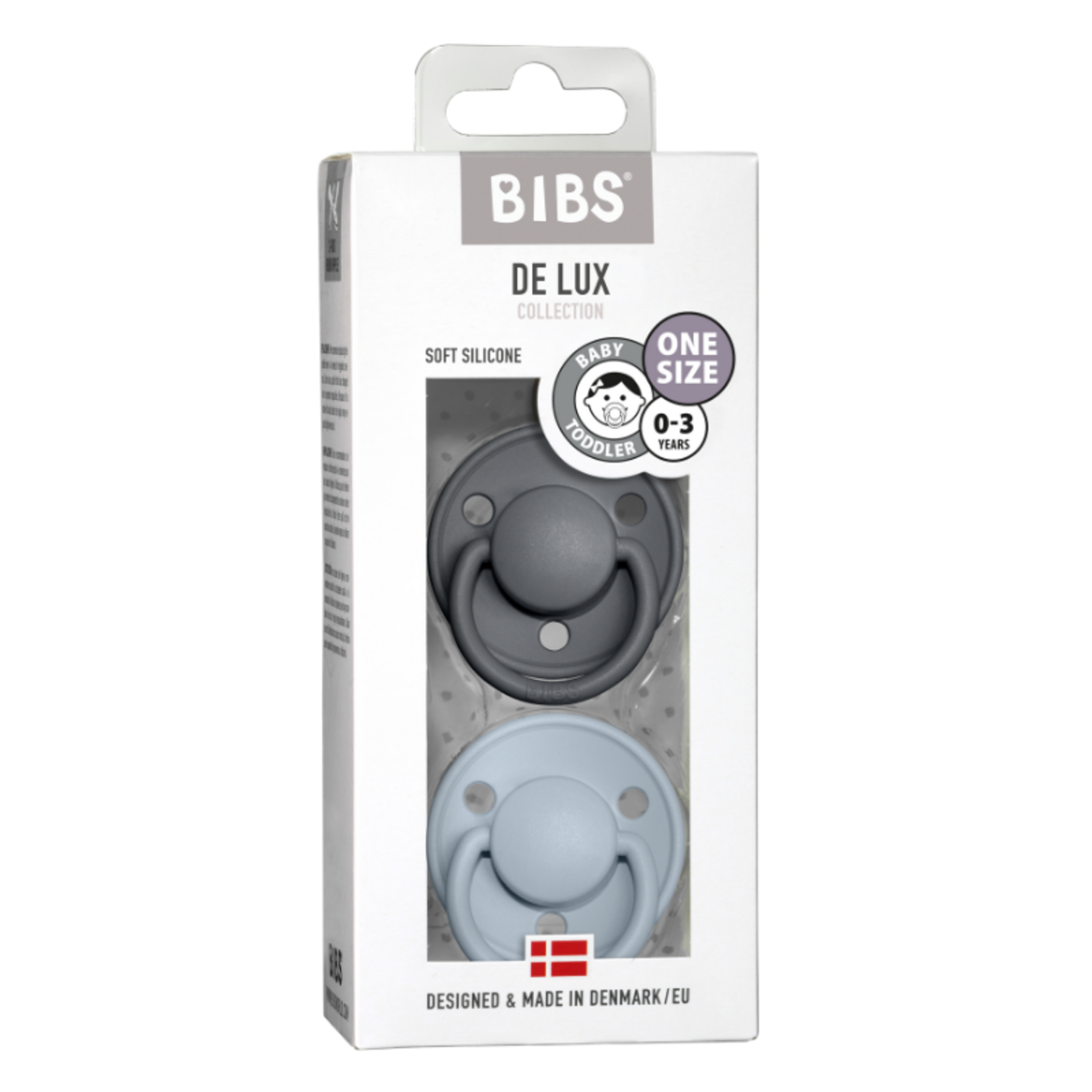BIBS De Lux|Silicone One Size Iron/Baby Blue