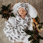 Snuggle Hunny Baby Jersey Wrap & Beanie Set-Quill
