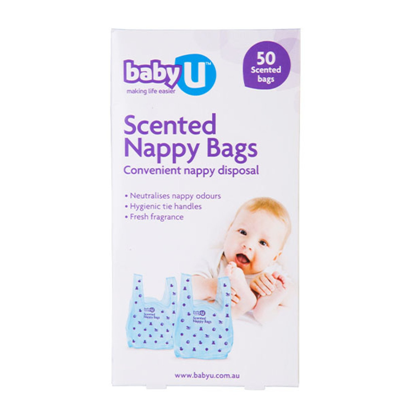 Baby U Scented nappy bag 50pk