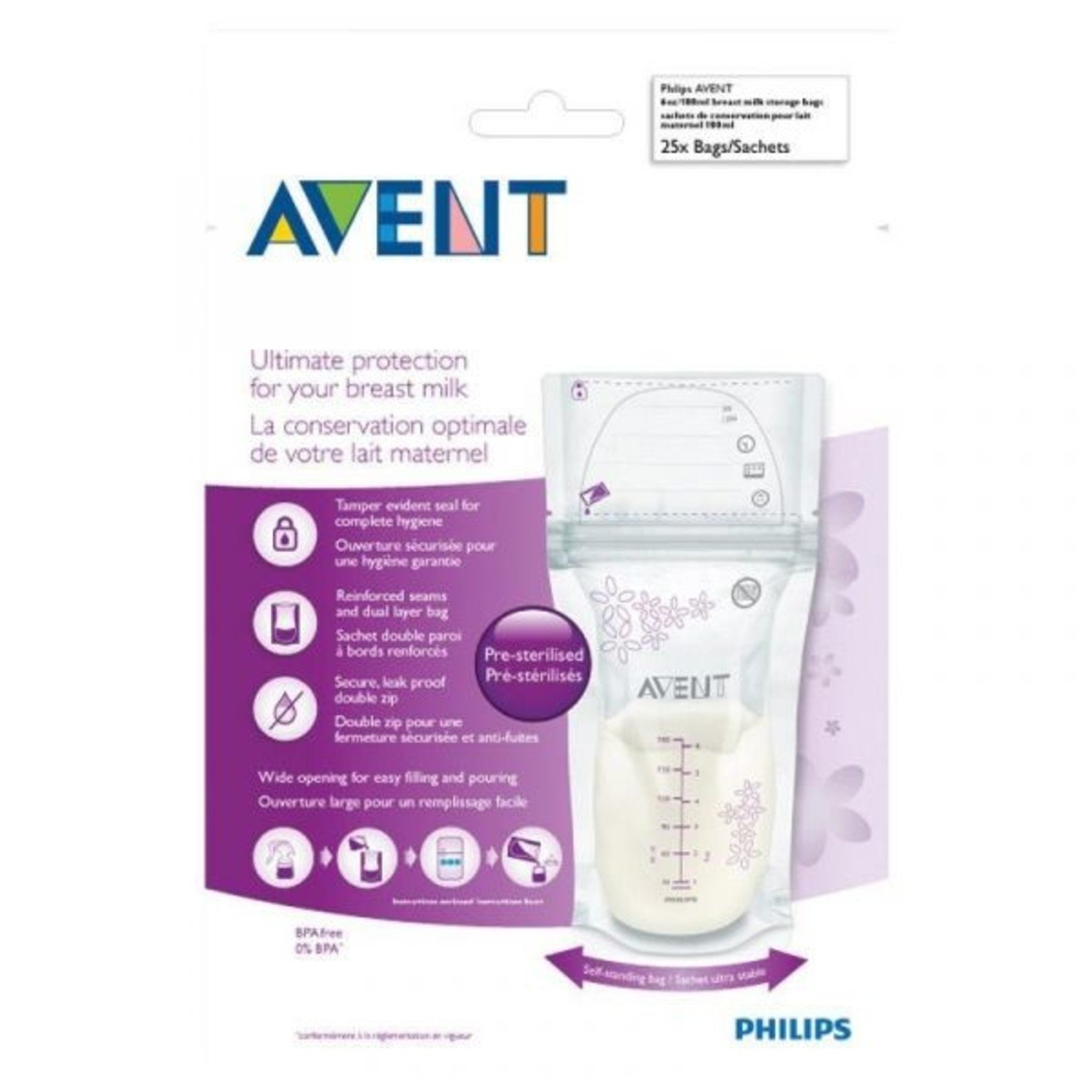 PHILIPS AVENT Breast Milk bag 25pk 180ml(scf603/25)