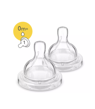 PHILIPS AVENT Anti-colic teat Silicone Twin Pk Newborn 0m+(Scf631/27)