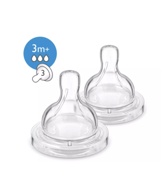 PHILIPS AVENT Anti-colic teat Silicone Twin Pk Medium 3m+(Scf633/27)