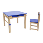 TikkTokk Little Boss Art Table & Chair Set Square-Blue