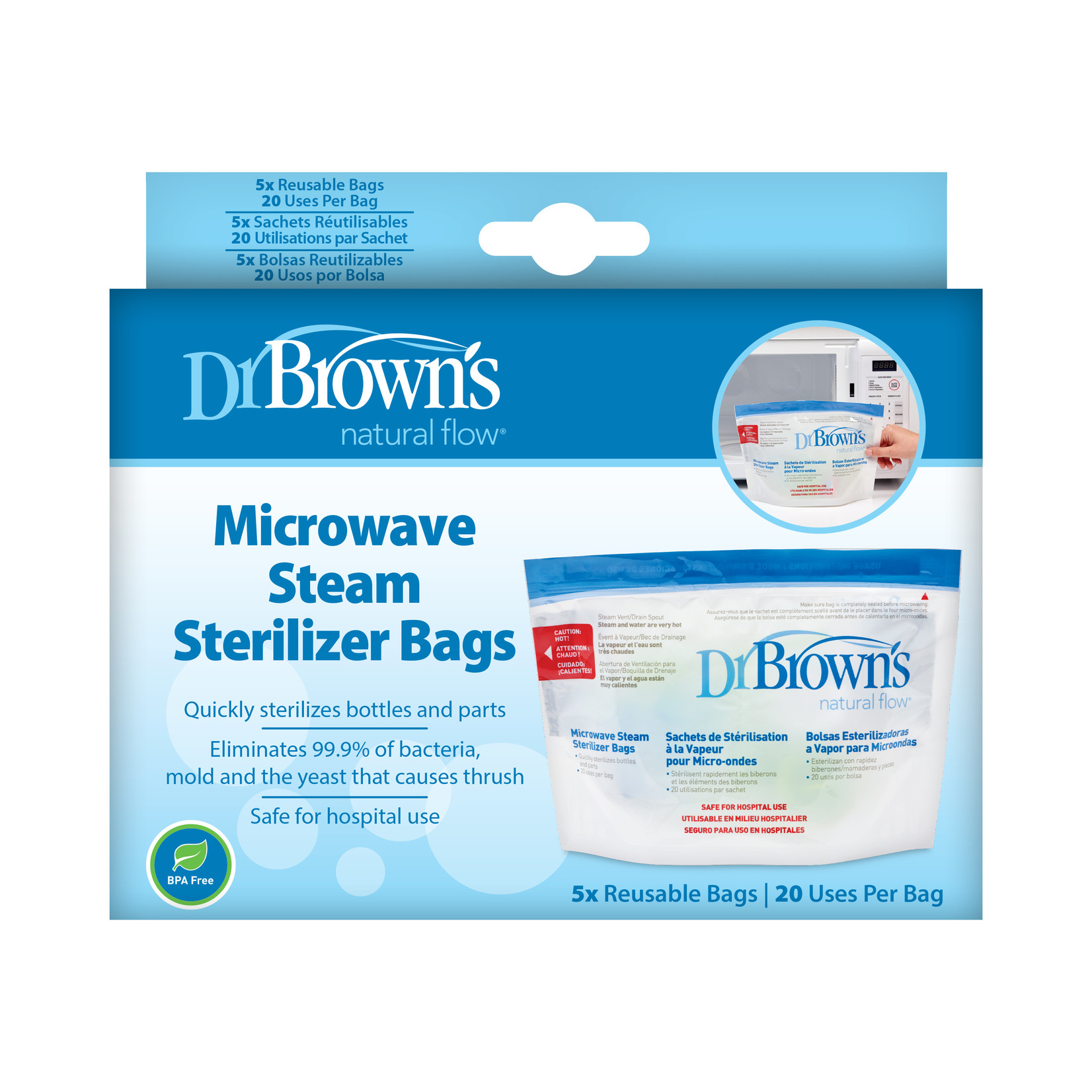 Dr Brown's Microwave Steriliser Bags  5 pack