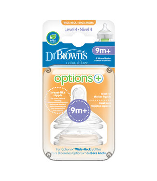 Dr Brown's Level 4 Wide-Neck Options+ Teat, 2-Pack