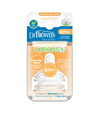 Dr Brown's Level 3 Wide-Neck Options+ Teat, 2-Pack