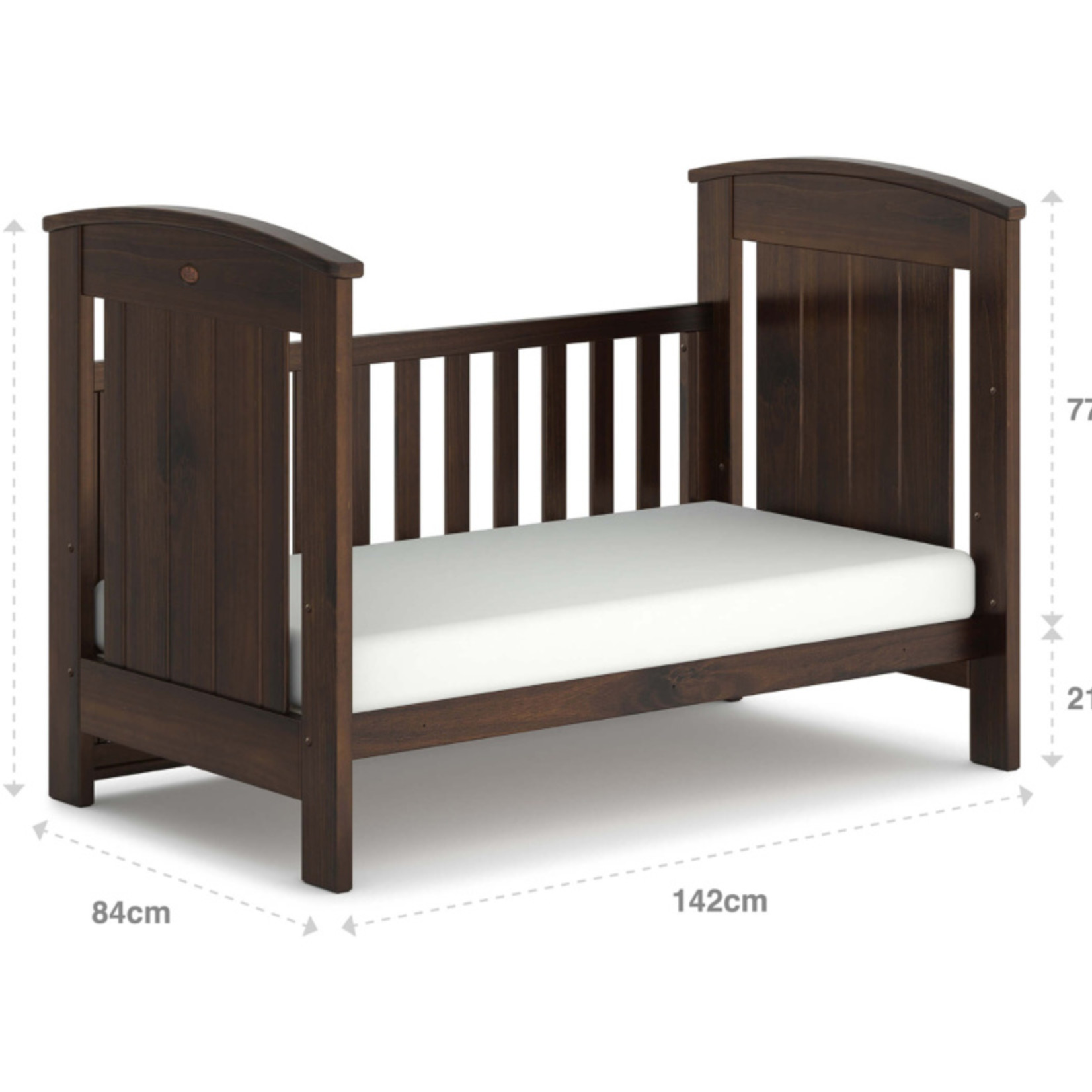 Boori Casa Cot Bed (Dropside)-Coffee