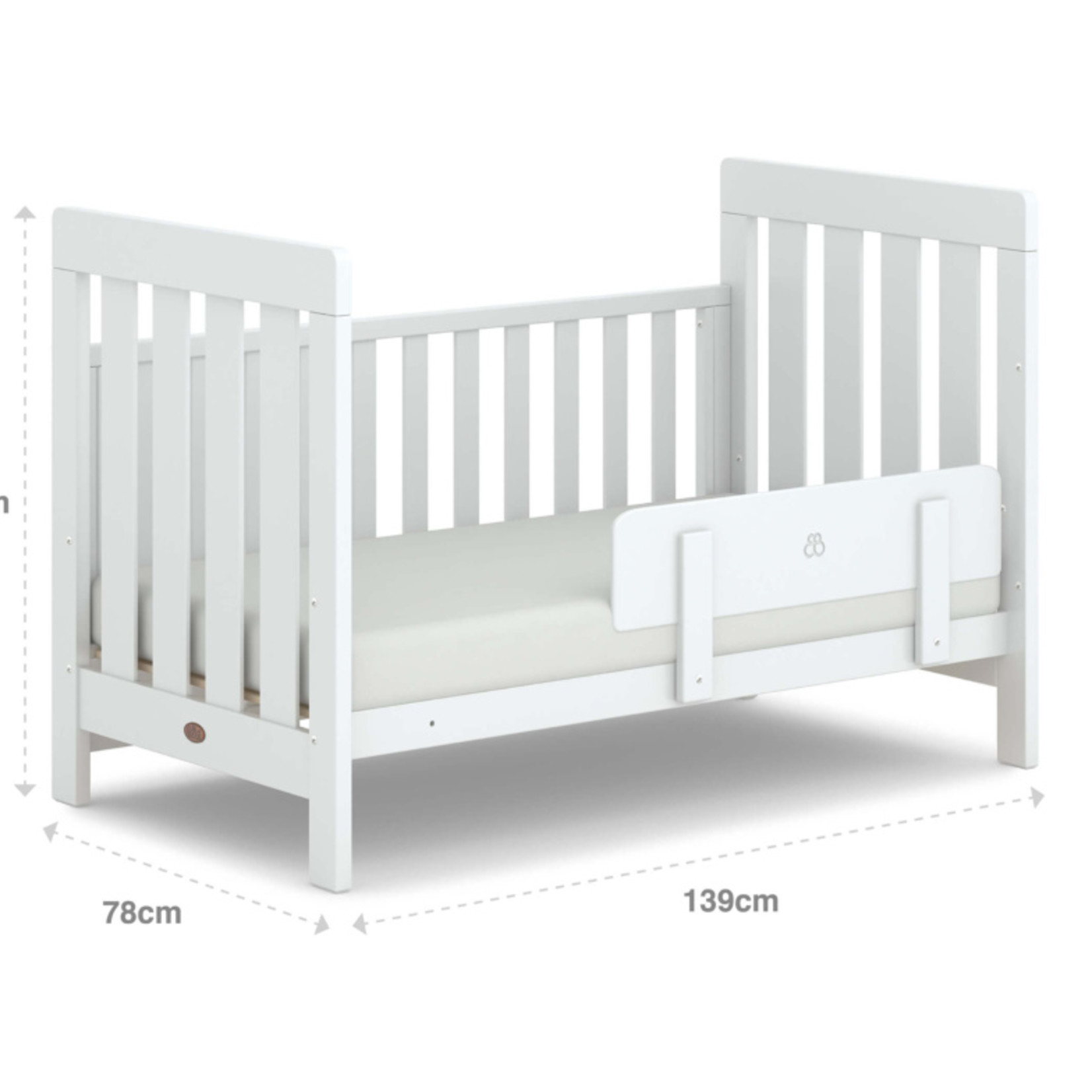 Boori Daintree Cot Bed (Dropside)-Barley White