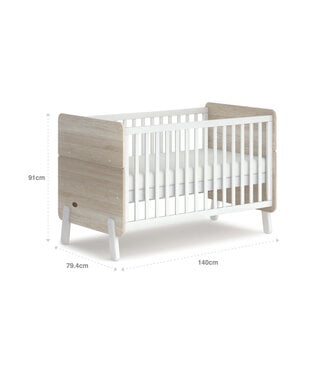 Boori Natty Cot Bed-Barley White & Oak(B-NACB/BAOA)