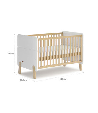 Boori Natty Cot Bed-Barley White & Almond(BAAD)