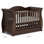 Boori Sleigh Royale Cot Bed-Coffee