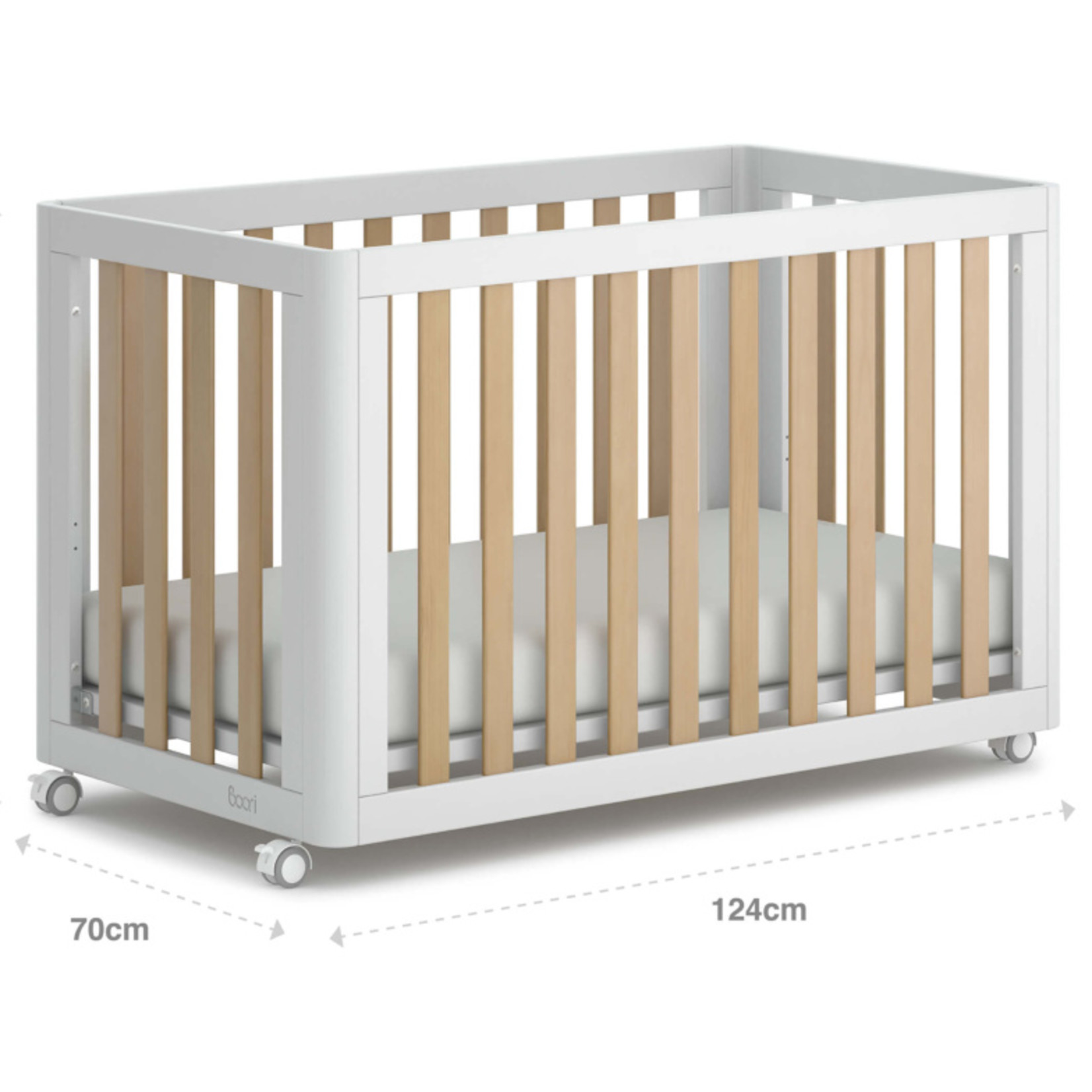 Boori Turin Compact Cot-Barley White & Almond