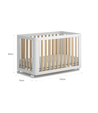 Boori Turin Compact Cot-Barley White & Almond