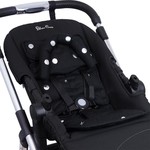 Outlookbaby Mini Pram Liner with adjustable head support - Black/Silver Spots