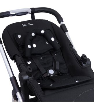 Outlookbaby Mini Pram Liner with adjustable head support - Black/Silver Spots