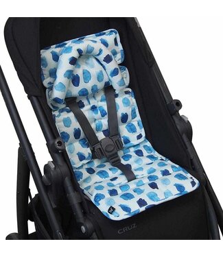 Outlookbaby Mini Pram Liner with adjustable head support - Indigo Rain