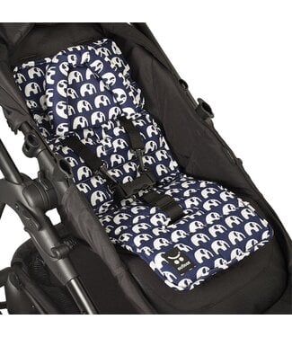 Outlookbaby Mini Pram Liner with adjustable head support - Navy Elephants