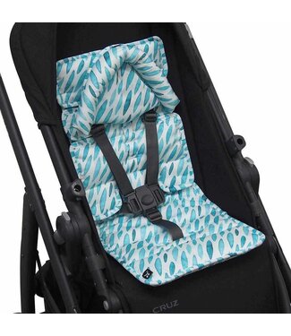 Outlookbaby Mini Pram Liner with adjustable head support - Teal Drops