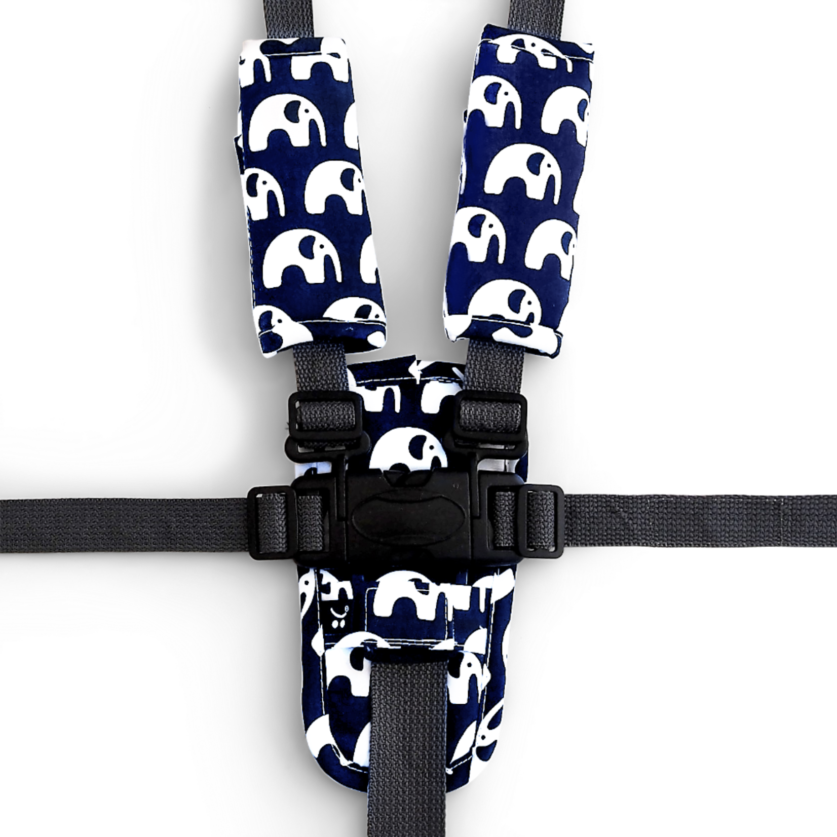 Outlookbaby 3 Piece Harness Cover Set - Navy Elephants