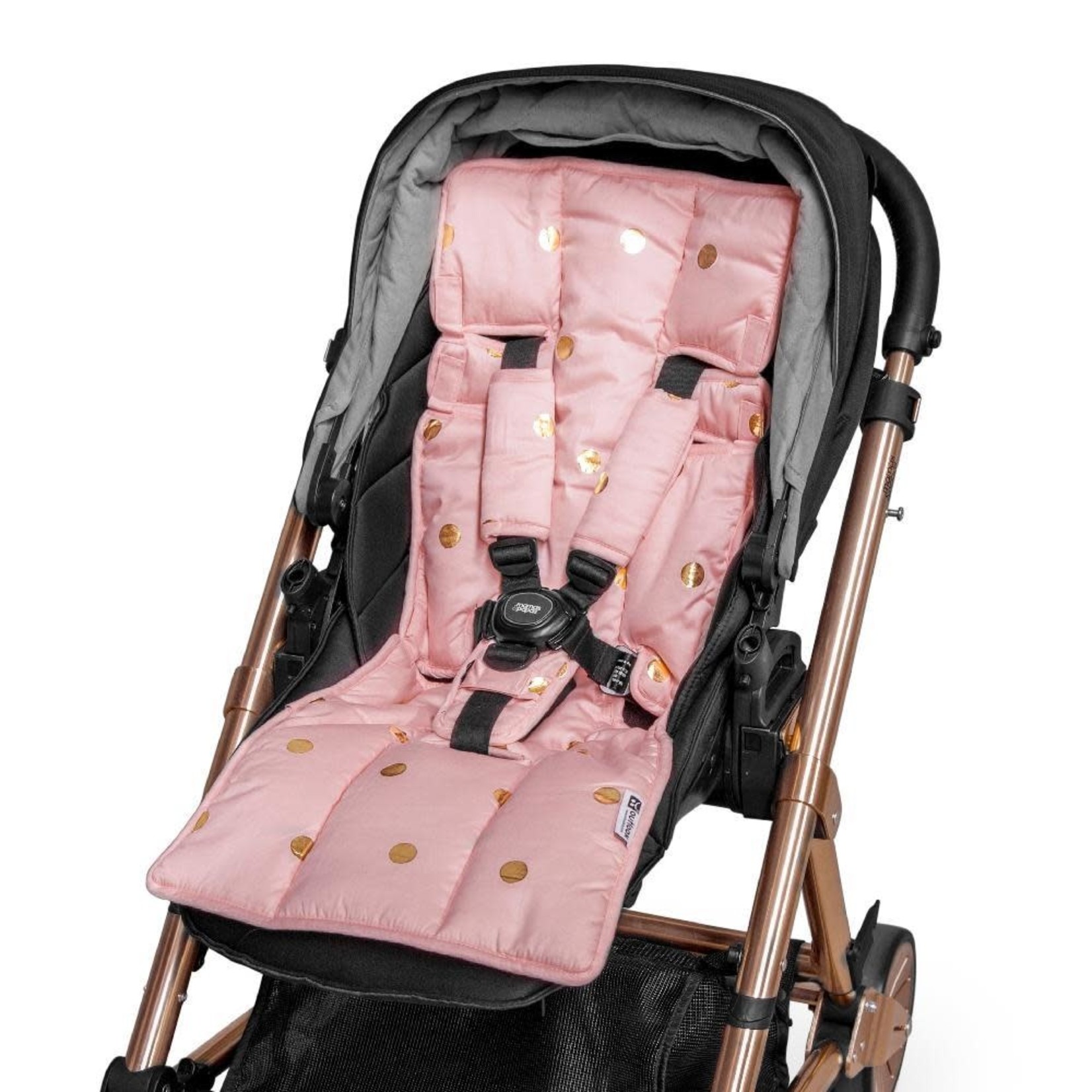 Outlookbaby 3 Piece Harness Cover Set-Peach/Gold Spots