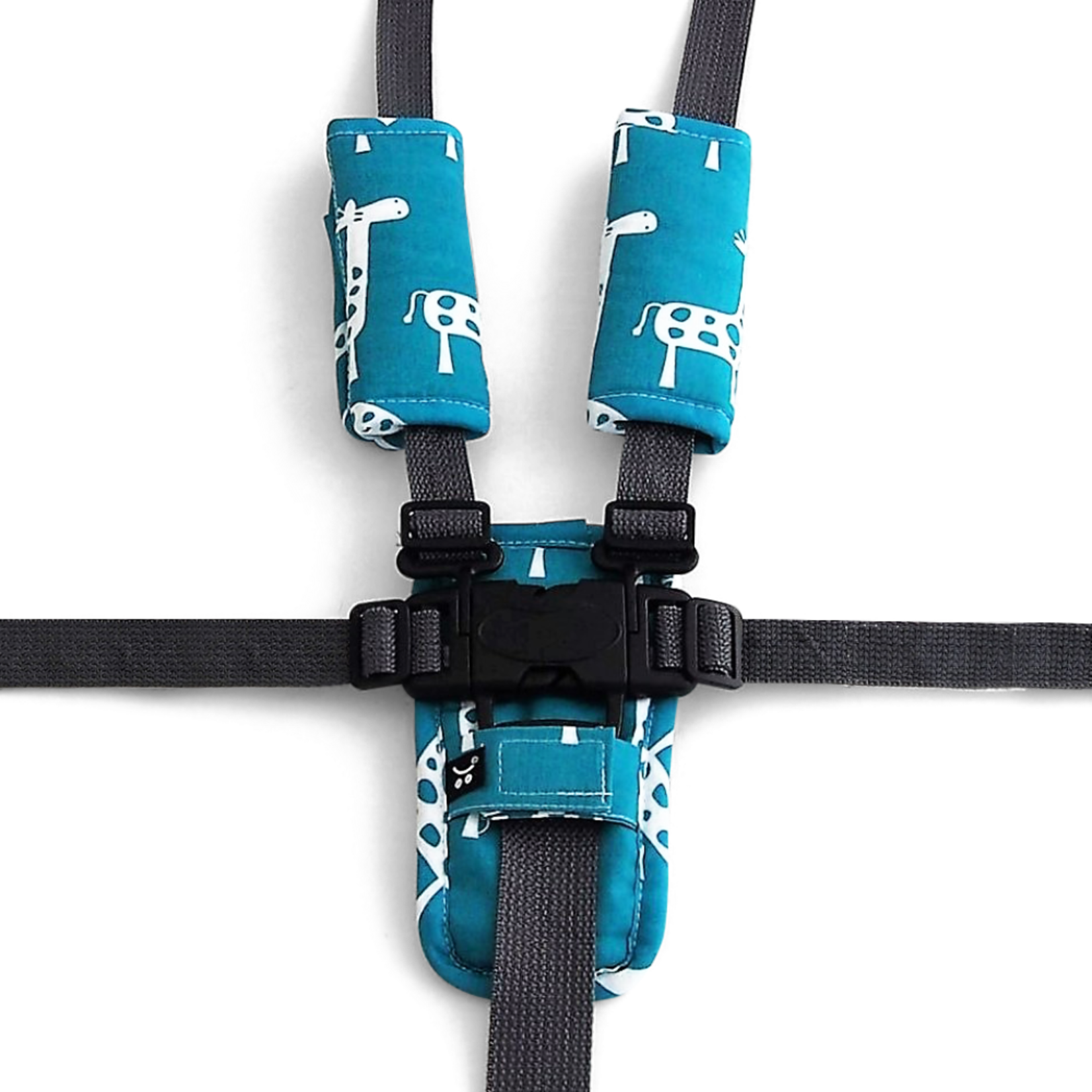 Outlookbaby 3 Piece Harness Cover Set - Teal Giraffe