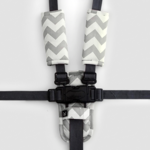 Outlookbaby 3 Piece Harness Cover Set - Grey Chevron