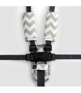 Outlookbaby 3 Piece Harness Cover Set - Grey Chevron