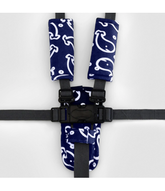 Outlookbaby 3 Piece Harness Cover Set - Navy Whales