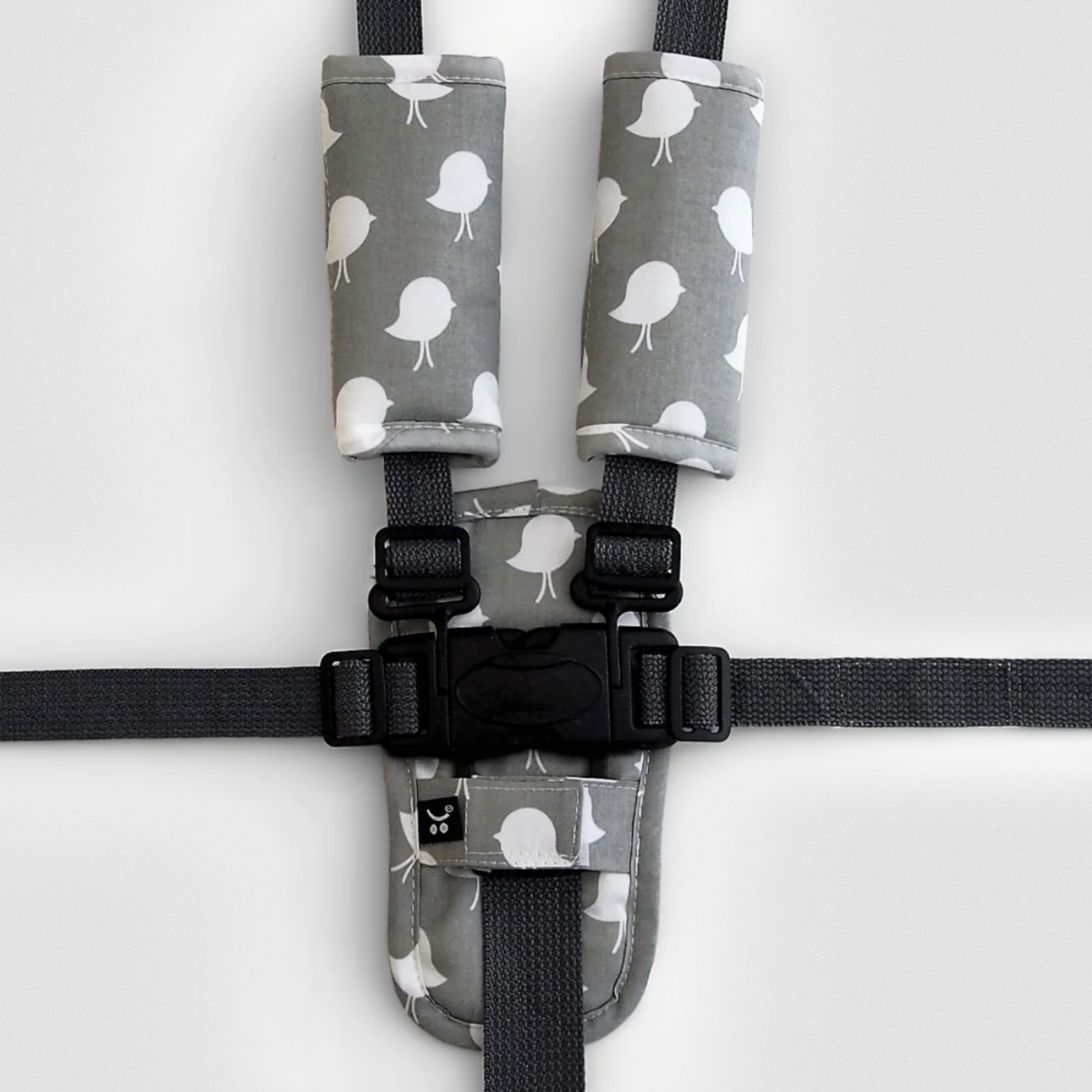Outlookbaby 3 Piece Harness Cover Set - Grey Bird