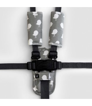 Outlookbaby 3 Piece Harness Cover Set - Grey Bird