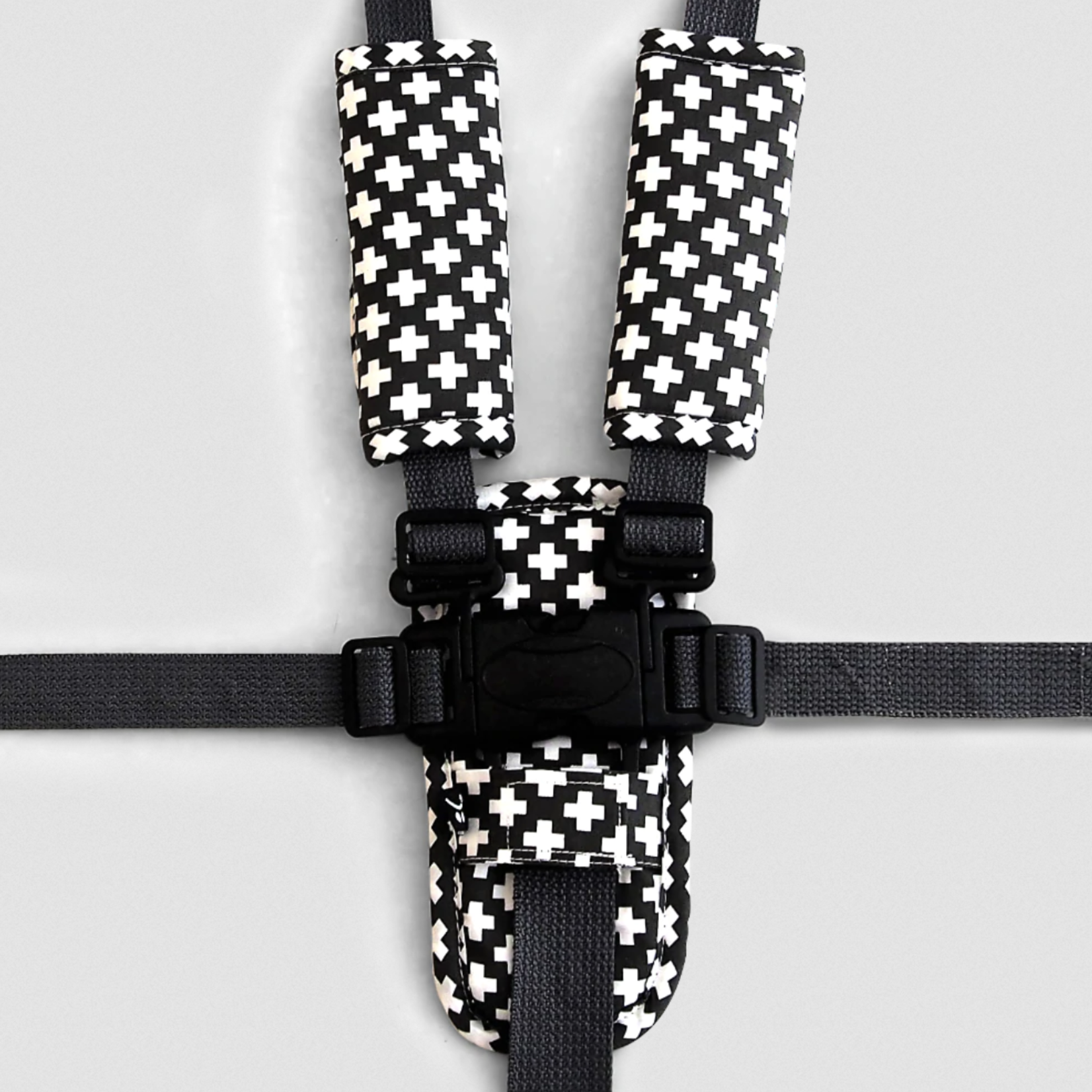 Outlookbaby 3 Piece Harness Cover Set - Charcoal Crosses