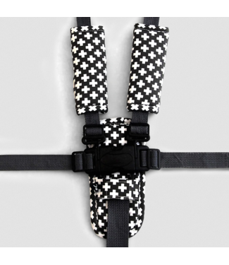 Outlookbaby 3 Piece Harness Cover Set - Charcoal Crosses