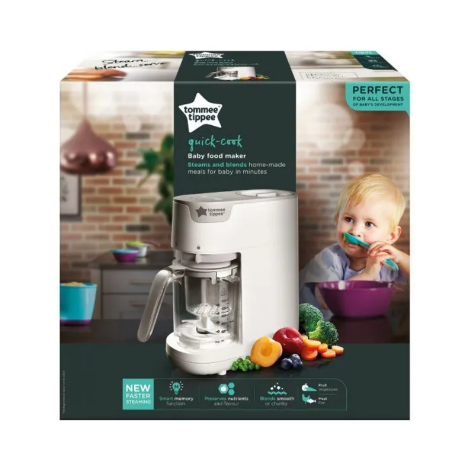 Tommee Tippee Quick Cook STEAMER BABY FOOD MAKER-WHITE