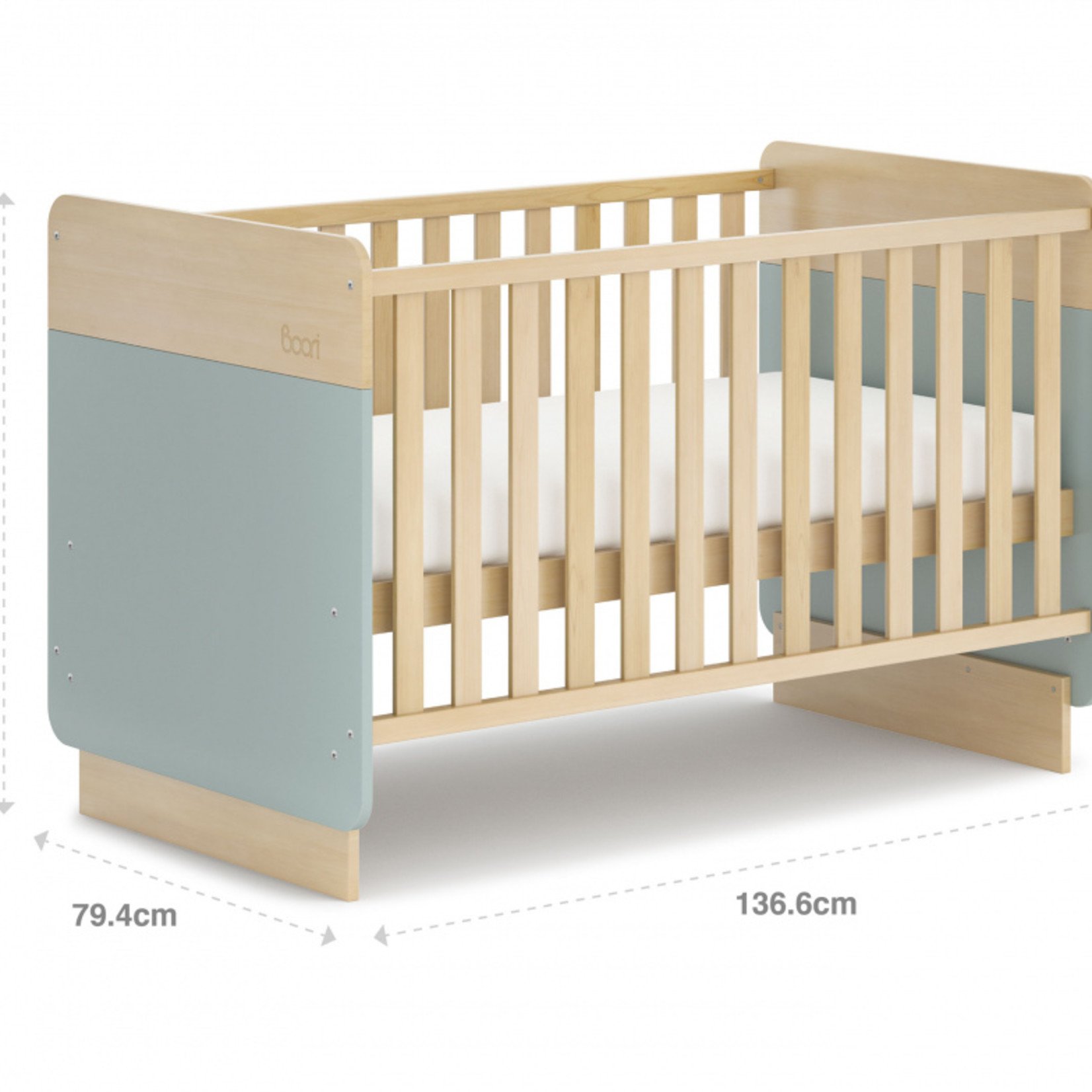 Boori Neat Cot Bed-Blueberry & Almond