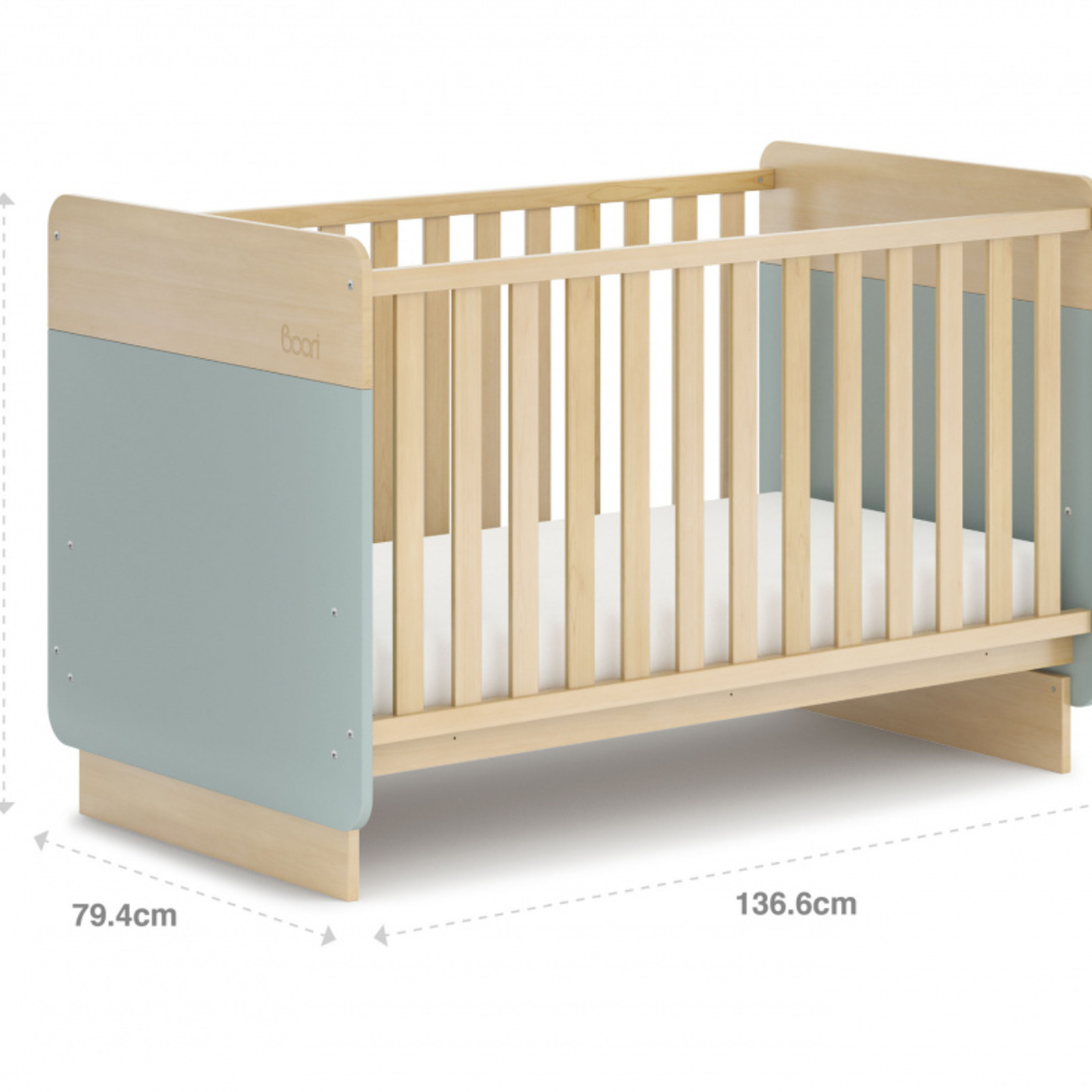 Boori Neat Cot Bed-Blueberry & Almond