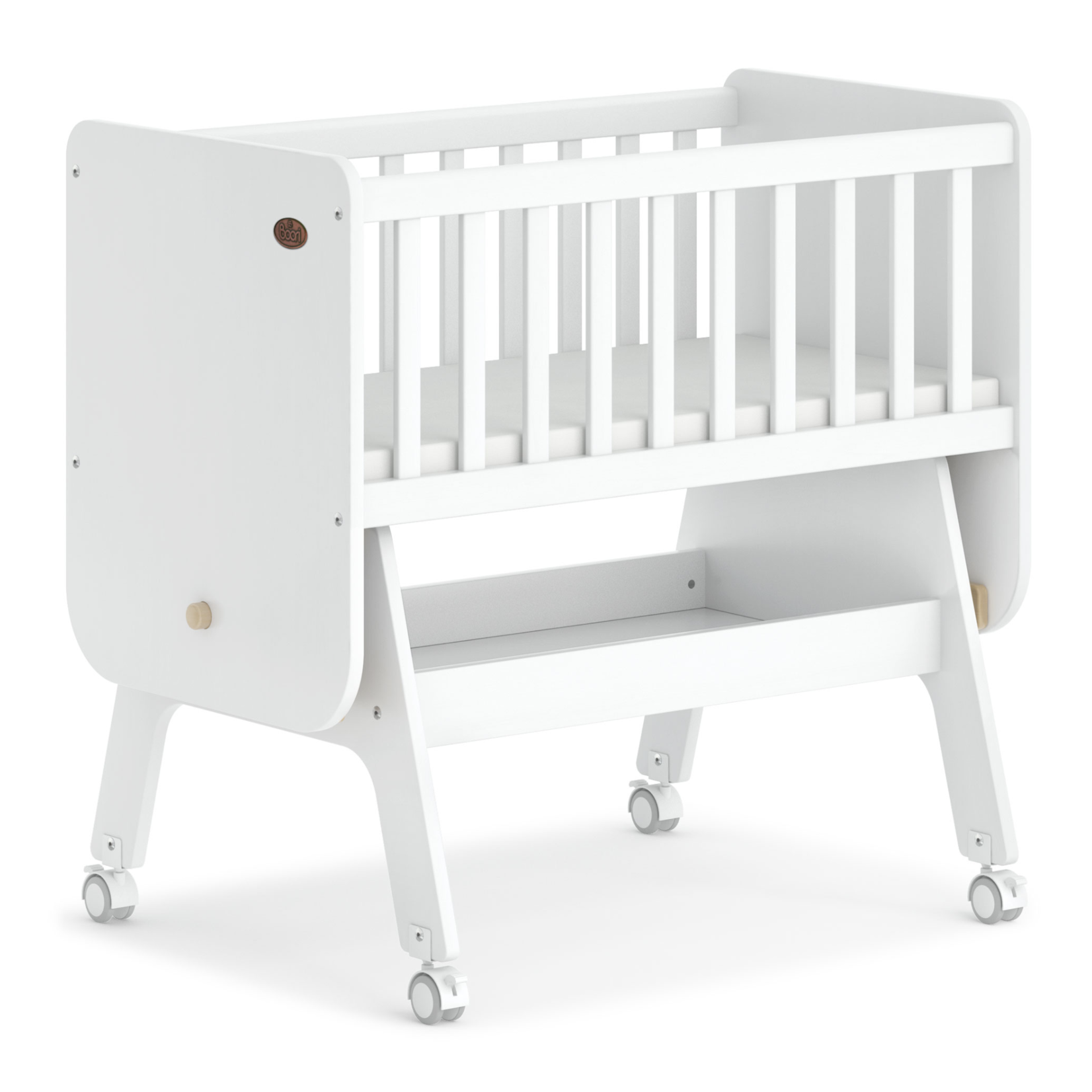 Boori Neat Rocking Cradle (mattress included)-Barley White & Almond