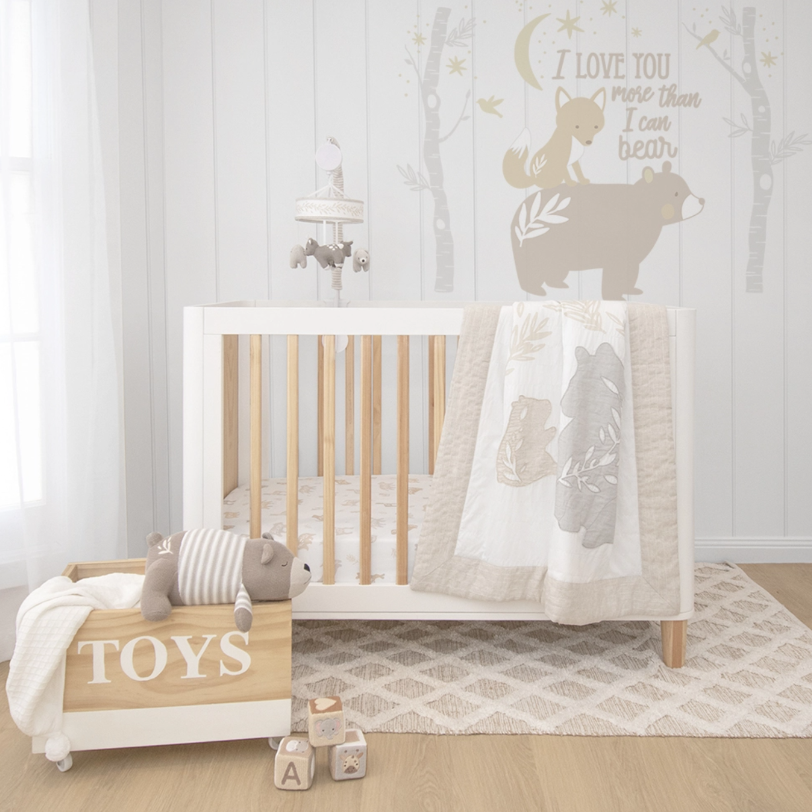 Living Textiles Musical Cot Mobile - Bosco Bear